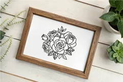Vintage Floral Roses SVG Clipart T-shirt Printable PNG DXF Product Image 5