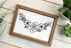Rose Garland Design SVG Line Art Border PNG DXF CDR EPS PDF Product Image 5