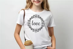 Romantic Rose Wreath Outline SVG, Floral Wreath PNG DXF Product Image 2