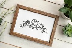 Vintage Rose Wreath SVG Illustration Garland Design PNG DXF Product Image 5