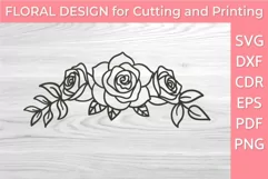 Graceful Rose SVG Border for Printables PNG DXF PDF CDR EPS Product Image 1