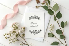 Graceful Rose SVG Border for Printables PNG DXF PDF CDR EPS Product Image 5