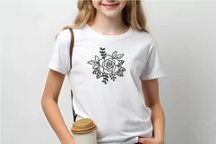 Black and White Rose SVG Line Art PNG DXF PDF CDR Product Image 6
