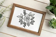 Black and White Rose SVG Line Art PNG DXF PDF CDR Product Image 4