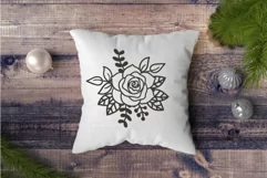 Black and White Rose SVG Line Art PNG DXF PDF CDR Product Image 5