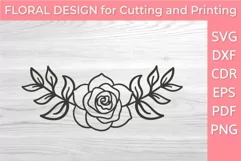 Beautiful Hand-Drawn Floral Divider SVG PNG DXF PDF CDR Product Image 1