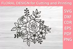 Intricate Rose Bouquet SVG Design PNG DXF PDF CDR Product Image 1