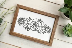 Elegant Roses and Leaves SVG Outline PNG DXF PDF CDR Product Image 4