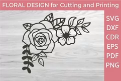 Elegant Floral Corner Design SVG Printable PNG DXF CDR PDF Product Image 1