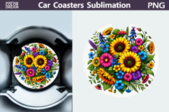 Wildflowers Car Coaster | Sunflowers Car Coaster Product Image 1