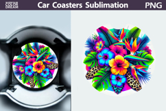Wildflowers Car Coaster | Tropical Flowers Car Coaster Product Image 1