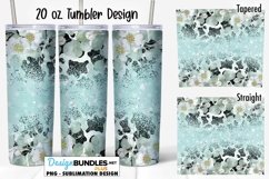 Spring Floral Cow Hide 20 oz Tumbler Sublimation Wrap Product Image 1