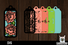 3d layered papercut bookmark, Flower bookmark svg Product Image 1