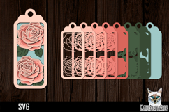 3d layered papercut bookmark, Flower bookmark svg Product Image 1