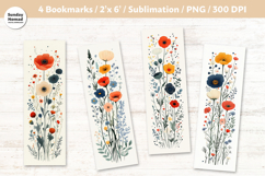 Whimsical Floral Bookmark , Printable Crafts, 4 PNG Product Image 1