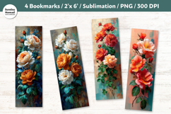 Floral Bookmark , Printable Crafts, 4 PNG Product Image 1