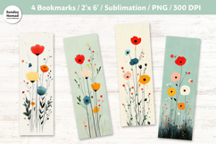 Whimsical Floral Bookmark , Printable Crafts, 4 PNG Product Image 1