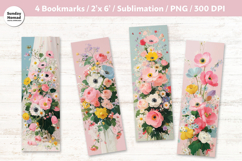Floral Bookmark Vol.10, Printable Crafts, 4 PNG Product Image 1