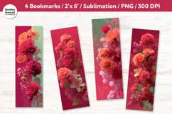 Modern Romantic Floral Bookmark , Printable Crafts, 4 PNG Product Image 1