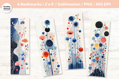 Whimsical Floral Bookmark , Printable Crafts, 4 PNG Product Image 1
