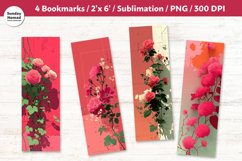 Modern Romantic Floral Bookmark , Printable Crafts, 4 PNG Product Image 1