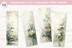 Floral Bookmark Vol.3, Printable Crafts, 4 PNG Product Image 1
