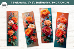 Floral Bookmark , Printable Crafts, 4 PNG Product Image 1
