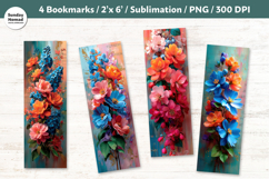 Floral Bookmark , Printable Crafts, 4 PNG Product Image 1