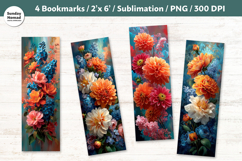 Floral Bookmark , Printable Crafts, 4 PNG Product Image 1