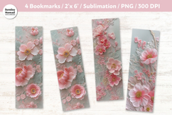 Floral Bookmark Vol.6, Printable Crafts, 4 PNG Product Image 1