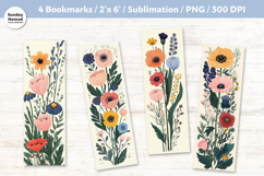 Whimsical Floral Bookmark , Printable Crafts, 4 PNG Product Image 1