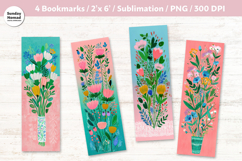 Floral Bookmark Vol.7, Printable Crafts, 4 PNG Product Image 1