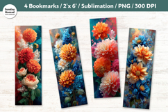 Floral Bookmark , Printable Crafts, 4 PNG Product Image 1