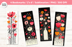 Whimsical Floral Bookmark , Printable Crafts, 4 PNG Product Image 1