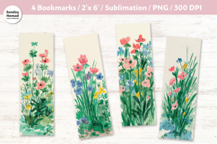 Floral Bookmark Vol.9, Printable Crafts, 4 PNG Product Image 1