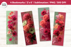 Modern Romantic Floral Bookmark , Printable Crafts, 4 PNG Product Image 1