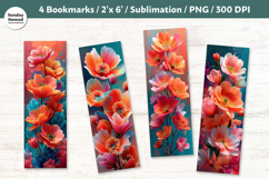 Floral Bookmark , Printable Crafts, 4 PNG Product Image 1