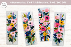 Floral Bookmark Vol.10, Printable Crafts, 4 PNG Product Image 1