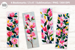 Floral Bookmark Vol.3, Printable Crafts, 4 PNG Product Image 1