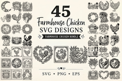 Floral Chicken SVG Bundle | Farmhouse Chicken SVG Product Image 1