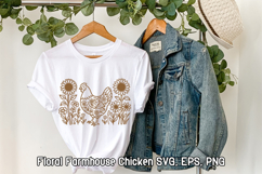 Floral Chicken SVG Design | Farmhouse Chicken SVG Product Image 1