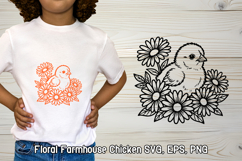 Floral Chicken SVG Design | Farmhouse Chicken SVG Product Image 1