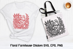 Floral Chicken SVG Design | Farmhouse Chicken SVG Product Image 1