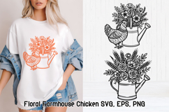 Floral Chicken SVG Design | Farmhouse Chicken SVG Product Image 1