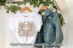 Floral Chicken SVG Design | Farmhouse Chicken SVG Product Image 1