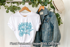 Floral Chicken SVG Design | Farmhouse Chicken SVG Product Image 1