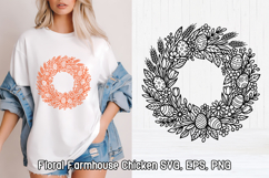 Floral Chicken SVG Design | Farmhouse Chicken SVG Product Image 1
