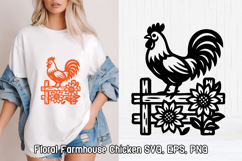 Floral Chicken SVG Design | Farmhouse Chicken SVG Product Image 1