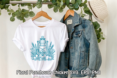 Floral Chicken SVG Design | Farmhouse Chicken SVG Product Image 1