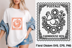 Floral Chicken SVG Design | Farmhouse Chicken SVG Product Image 1